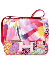 Pre-Owned HERMES 24 Constance Bag Limited Edition Marble Printed Silk