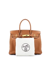 Pre-Owned HERMES Birkin 30 Handbag Brown Clemence with Gold Hardware