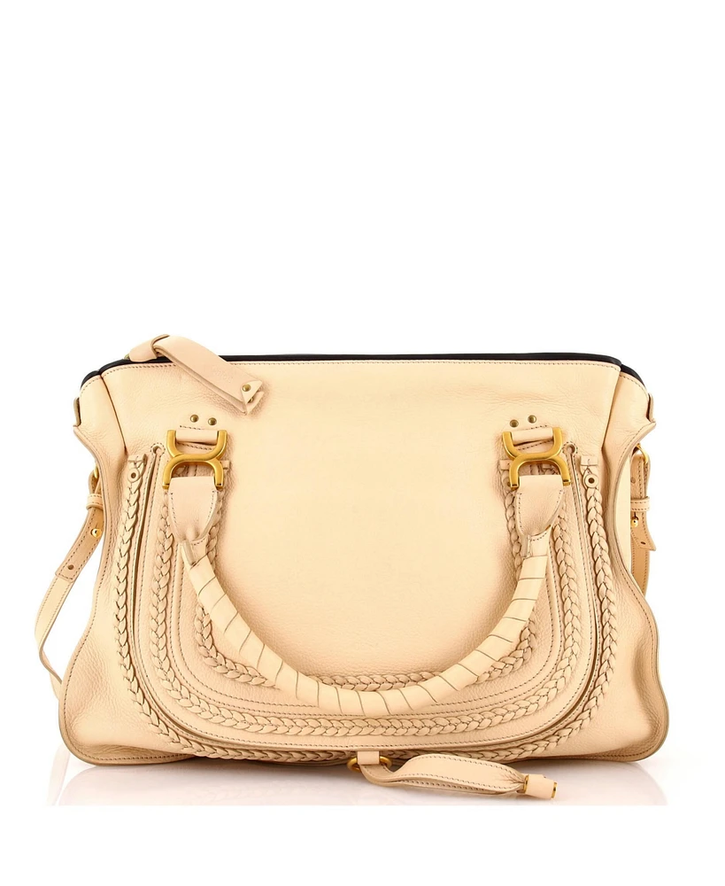 Pre-Owned Chloe Large Marcie Braided Satchel Leather