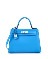 Pre-Owned HERMES Kelly Handbag Epsom with Palladium Hardware