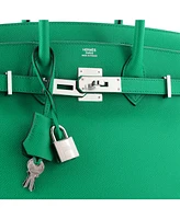 Pre-Owned Hermes Birkin 30 Handbag Green Epsom with Palladium Hardware