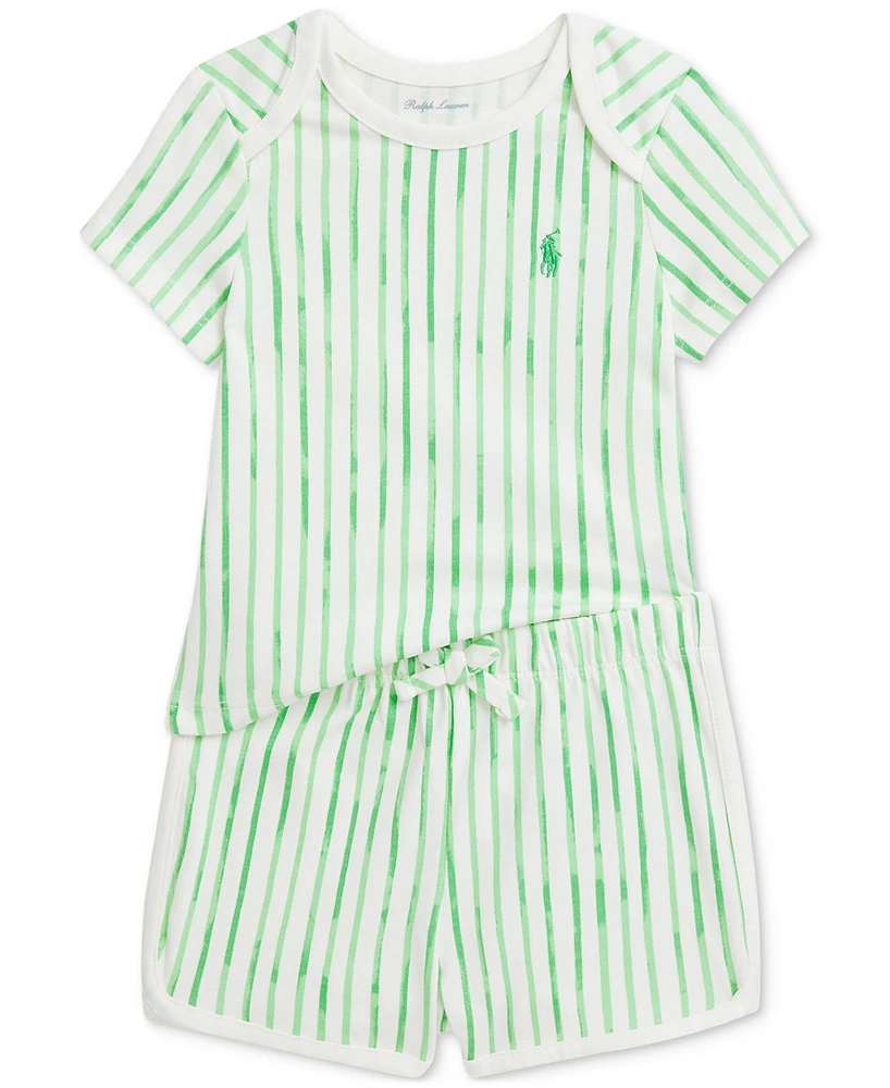 Polo Ralph Lauren Baby Boys Striped Jersey Tee & Short Set