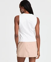 Bar Iii Women's Sleeveless Dual-Zipper Ponte Top, Exclusively at Macy's