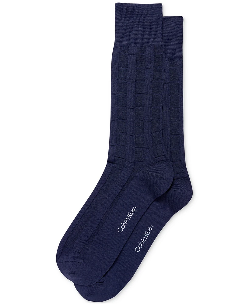 Calvin Klein Men's Textured Dress Crew Socks, 1-pack