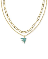 Kendra Scott 14k Gold-Plated Melody Bird Multi Strand Necklace, 16-1/2" + 3" extender