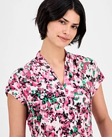 Kasper Floral-Print Top, Regular & Petite