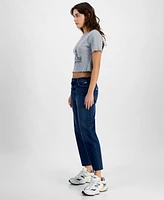 Tinseltown Juniors' Mid-Rise Carpenter Slim Straight Jeans