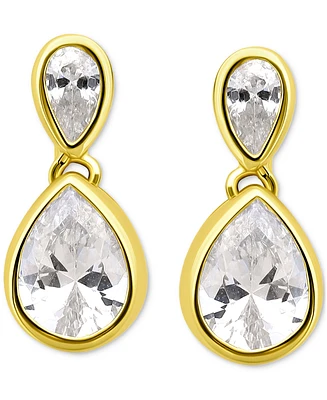 Giani Bernini Cubic Zirconia Mixed Cut Bezel Frame Drop Earrings, Exclusively at Macy's