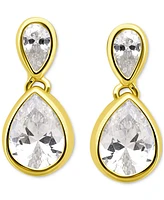 Giani Bernini Cubic Zirconia Mixed Cut Bezel Frame Drop Earrings, Exclusively at Macy's