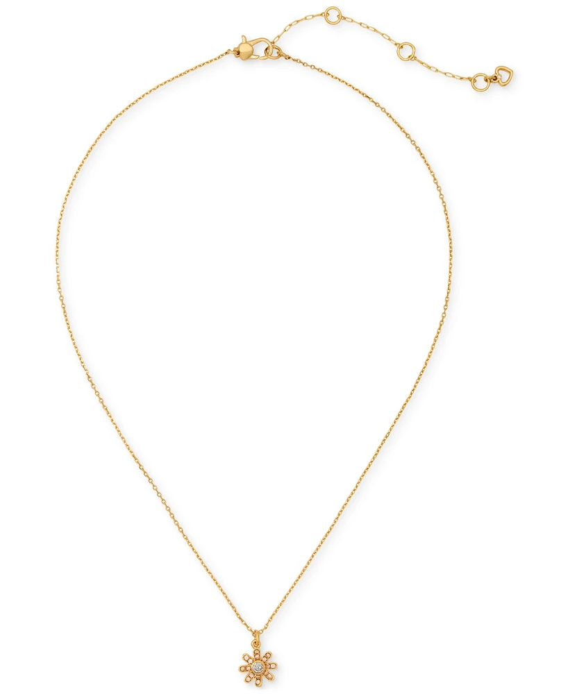 Kate Spade New York Gold-Tone Bursting Blooms Pendant Necklace, 16" + 3" extender