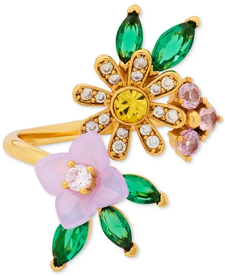 Kate Spade New York Bursting Blooms Gold-Tone Multi-Stone Wrap Ring