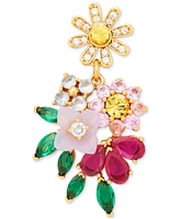 Kate Spade New York Bursting Blooms Gold-Tone Multi-Stone Drop Earrings