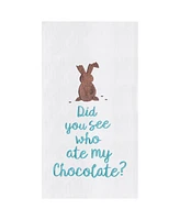 Ate My Chocolate Embroidered Cotton Flour Sack Kitchen Towel