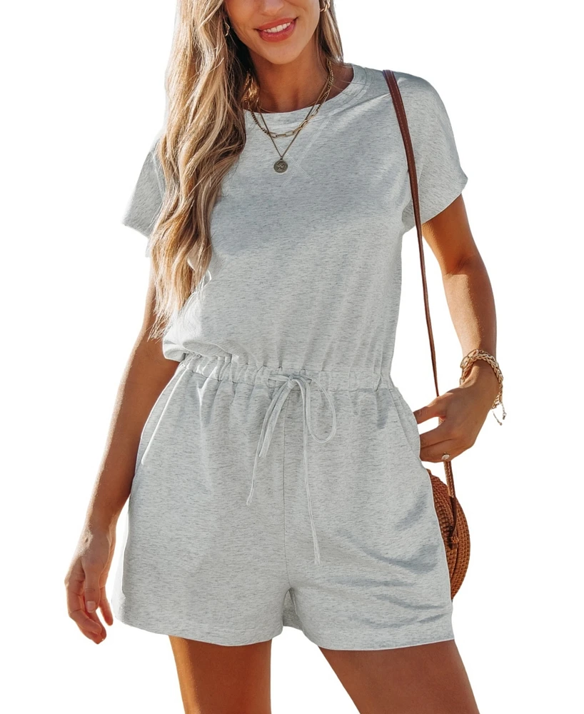 Women's Casual Drawstring Waist Romper