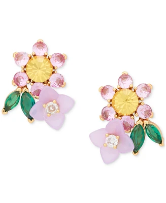 Kate Spade New York Gold-Tone Mixed Stone Flower Cluster Stud Earrings