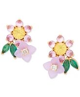 Kate Spade New York Gold-Tone Mixed Stone Flower Cluster Stud Earrings