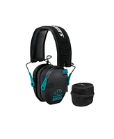 Walkers Game Ear Razor Muffs (Black/Teal) with Protective Case