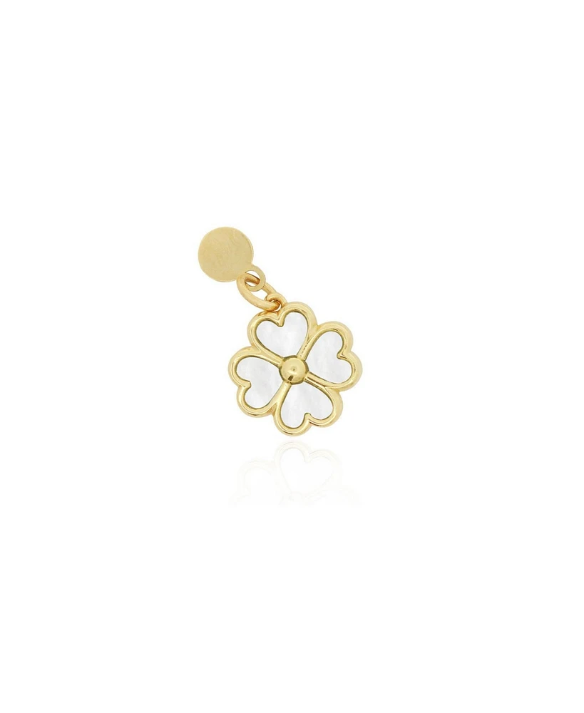 The Lovery Mother of Pearl Four Leaf Clover Charm 14K Gold