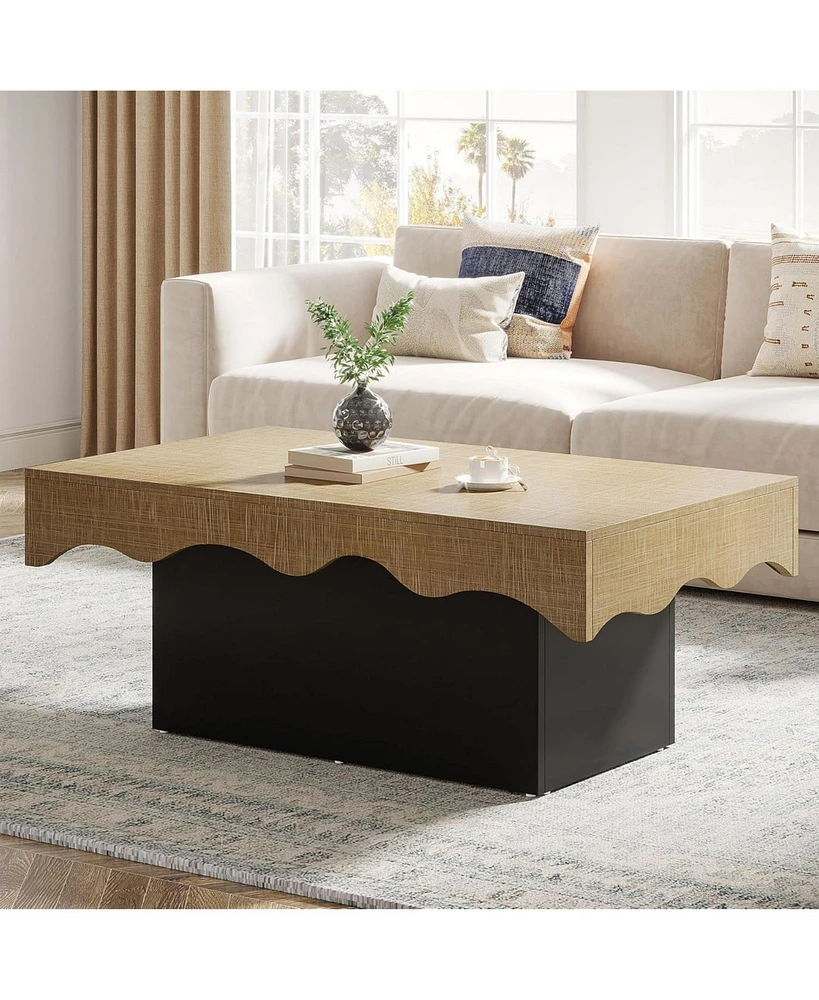 Tribesigns Farmhouse Coffee Tables for Living Room, 45 Inch Rectangular Rustic Classic Cocktail Table