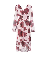 Quiz Women's Floral Midi Dip Hem Dress