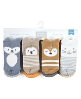 Hudson Baby Cotton Rich Terry Socks 16-Pack, Multicolor Boy Woodland, 0-6 Months