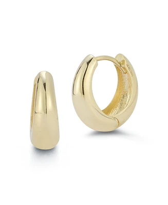 Rachel Zoe 14K Gold Bold Elongated Huggie Hoop Earrings