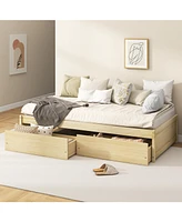 Captain Bed with 2 Drawers and Slats Support