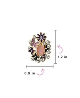 Bling Jewelry Green Pink Black Multi Color Button Style Clip-On Earrings Non-Pierced Ears