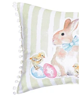 13" x 18" Spring "Happy Easter" Bunny Rabbit Eggs Duckling Chicks Accent Throw Pillow