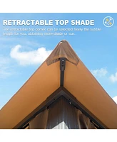 Mondawe Gazebo 10x20FT, Outdoor with Double Roofs Canopies