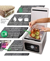 Chamber Food Vacuum Sealer System - Commercial Electric Air Seal Preserver with Air Vac Bags (Stainless Steel)