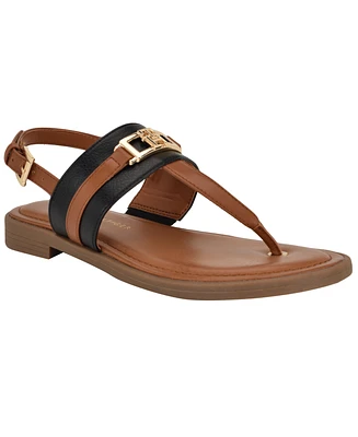 Tommy Hilfiger Women's Carree T-Strap Flat Sandals