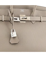 Pre-Owned HERMES Birkin 30 Handbag Grey Togo with Palladium Hardware