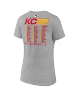 Fanatics Women's Heather Gray Kansas City Chiefs Super Bowl Lix Roster V-Neck T-Shirt