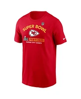 Nike Men's Red Kansas City Chiefs Super Bowl Lix Team Logo T-Shirt