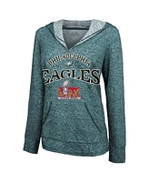 Majestic Women's Midnight Green Philadelphia Eagles Super Bowl Lix Oversized Dunk Slub Pullover Hoodie