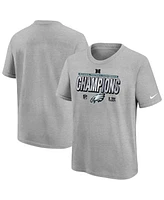 Nike Big Boys and Girls Heather Gray Philadelphia Eagles 2024 Nfc Champions Locker Room Trophy Collection T-Shirt