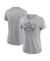 Nike Women's Heather Gray Philadelphia Eagles 2024 Nfc Champions Locker Room Trophy Collection T-Shirt