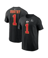 Nike Men's Xavier Worthy Black Kansas City Chiefs Super Bowl Lix Name Number T-Shirt