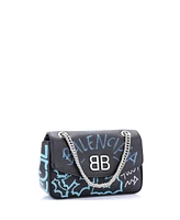 Pre-Owned Balenciaga Small Bb Graffiti Chain Wallet Leather