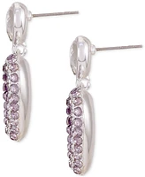 Guess Crystal Double Heart Linear Earrings