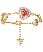 Guess Crystal Heart Line Charm Bracelet