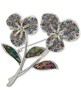 Anne Klein Two-Tone Multi-Stone Flower Pin