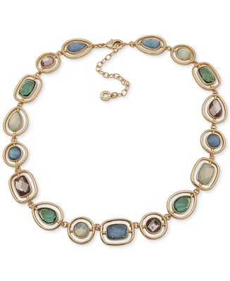 Anne Klein Gold-Tone Multi-Stone Multifaceted Collar Necklace, 16" + 3" extender