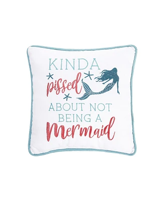 10" x 10" Not A Mermaid Embroidered Small Petite Throw Pillow