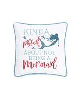 10" x 10" Not A Mermaid Embroidered Small Petite Throw Pillow