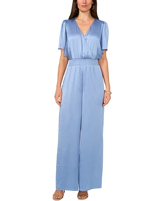 Vince Camuto Women's Satin Smocked-Waist Jumpsuit