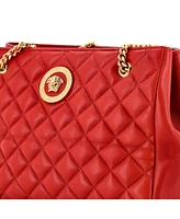 Pre-Owned Versace Medium Medusa Icon Open Chain Tote Quilted Leather