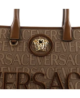 Pre-Owned Versace Large Allover Medusa Tote Printed Jacquard Canvas