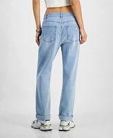 Tinseltown Juniors' High-Rise Distressed Boyfriend Jeans